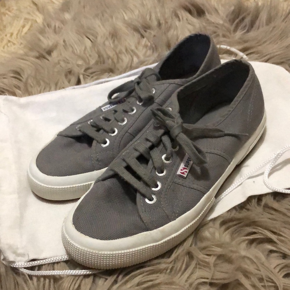Cotton Superga Tennis Shoe-Euro Sz 39.5-Gray/White-EUC - Picture 16 of 16